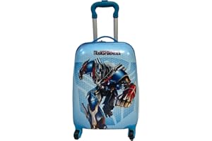 JUST 4 BABY Children Kids Holiday Travel Character Suitcase Luggage Trolley Bags 18" Blue Transformers
