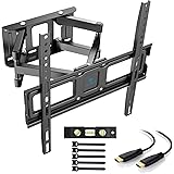 PERLESMITH TV Wall Mount, Swivelling Tilting TV Bracket for 32-55 Inch Flat & Curved TVs or Monitors up to 45 kg, Max. VESA 4