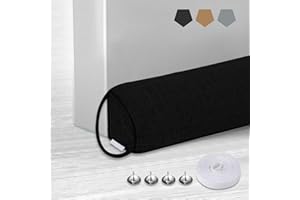 CHINGCOO Boudin de Porte 92 cm Noir, Coupe Vent pour Porte Et Fenêtre, Protection Contre Le Vent Froid Et Le Bruit, Joint de Porte Coupe-Vent Triangle, Amovible et Lavable