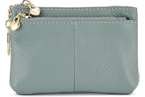 ZOUIQSS Donna Portamonete Borsello in vera pelle con Portachiavi Coin Purse（Blu）