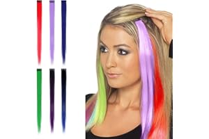 BAOSROY Extension Capelli,Hair Extension,Ciocche Capelli,Clip Extension Capelli,Extension Capelli Colorati,Ciocche Colorate per Capelli,Extension Capelli Finti,per Donne Bambina Fashion Party,6PCS