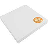 New brothread Tear Away Embroidery Stabilizer 8"x8" (20cmx20cm) - 100 Sheets - Medium Weight 50gm(1.8oz) - Fits Maximum Embro