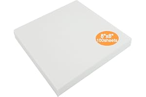 New brothread Tear Away Machine Embroidery Stabilizer Backing 8"x8" (20cmx20cm) - 100 Precut Sheets - Medium Weight 50gm (1.8oz) - Fits Max Embroidery Area 15cmx15cm