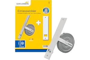 Schellenberg 11500 Enrouleur à encastrer de volet roulant pour sangles Maxi de 23 mm de largeur, Espacement des vis de 26 cm, avec couvercle démontable