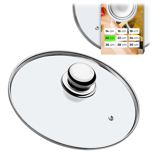 KADAX Glasdeckel Ø 20 cm mit Dampfloch
