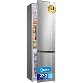 Midea No Frost Combi Refrigerator | 55 cm wide x 180 cm | Stainless Steel | 270L Capacity - Free Installation Fridge with Ver