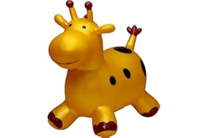 Pink Papaya - Peluche a forma di giraffa “Alex”, a partire da 3 anni, capacità fino a 50 kg, giocattolo gonfiabile per bambini, senza BPA, inclusa una pompa per il gonfiaggio