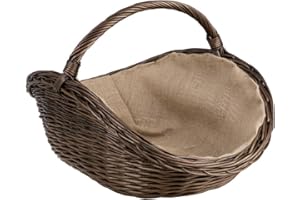 e-wicker24 Alles aus Weide Cesta Portalegna da Interno in Vimini Porta Legna da Interni Fatto a Mano Cesta in Vimini per Legno Cestino per tronchi Ceste per Legna da Interno