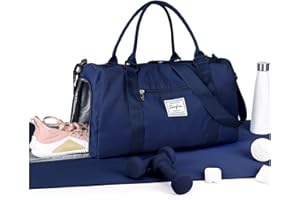 HYC00 Torba Sportowa Damska Siłownię Torba Podróżna dla Kobiet Torba Weekendowa Podróżna Torba Sportowa z Kieszenią na Mokre i Kieszenią na Buty Torba na noc Torba na Bagaż,Królewski Niebieski