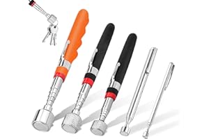 Idota 5 sztuk magnetycznych prętów teleskopowych, wysuwany drążek magnetyczny, teleskopowy magnes, podnośnik magnetyczny z klipsem do kieszeni, pręt magnetyczny, stal nierdzewna, 1,5 kg, 10 LB 10 LB