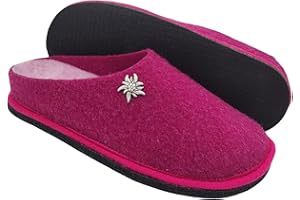 Primo Calzature Ciabatte Donna ValGardena Pantofole Invernali da Casa in Lana, Suola in Feltro con Plantare Estraibile