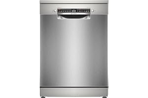 Bosch SMS4EMI06G Series 4, Free-Standing Dishwasher, B Energy Rated, 60 cm, 14 Place Settings, 9 Litre, ExtraDry, Silence Plus 42dB Quiet,Rackmatic Adjustable Basket, Silver Inox