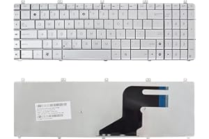 SUNMALL Replacement Keyboard Compatible with Asus N55 N55S N55SF N55SL N57 Silver No Frame US Layout