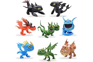 XRHOT Dragon Trainer Figure 8PCS Mystery Dragons Collectible Mini Dragon Figure,Dragon Figurines Dragon Trainer Cake Toppers Mini Figures Set for Girls and Boys Kids Ages 3