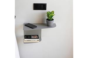 MILUKA Set da 2 Comodini per Camera da Letto Grigio | Comodino Sospeso da 40 x 20 cm | Ideali come Mensole da Muro, Comodino Stretto, Tavolino per ingressi moderni