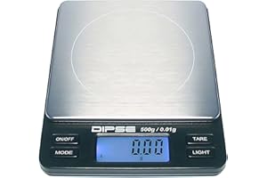 Dipse TP Balance numérique haute précision avec plateforme extra grande – Balance de poche – Convient pour pesage d'or, 500g x 0,01g