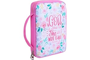 Beinou Grande housse de Bible pour femmes et filles avec poignée et poche à fermeture éclair pour fournitures d'étude de la Bible