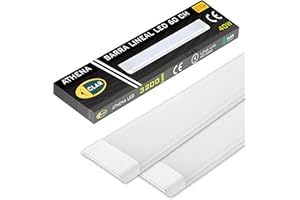 CLAR - Neon LED 60CM, Reglette LED 60CM, Neon Garage, Reglette Garage, 40W, Blanc Neutre 4000K (Pack 2)