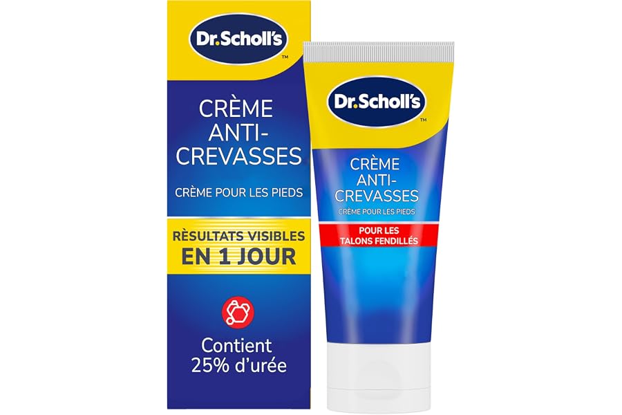 Scholl Crème Pieds Anti-Crevasses Talons Fendillés - Répare et Hydrate les Talons Crevassés en profondeur - Action 24h grâce 