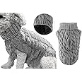 Pet Dog Turtleneck Knitting Sweater Coat Winter Warmer Thickening Pullover Knitwear Crochet Coat Clothes for Small Medium Large Dog Puppy Cat (M, Grey)