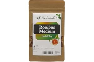 YOUR EXCELLENTEA Rooibos Herbs Loose Leaf Tea (100g) Red Bush Tea Gentle Caffeine Free Naturally Sweet Aromatic Nutty Earthy Smooth Full-Bodied Vibrant, Closed in Resealable Package to Remain Fresh