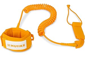HUIIKE Leash SUP Spirale Regolabile Leash Surf e Bodyboard Standard, Laccio SUP di Sicurezza | Accessori Stand Up Paddle | Accessori Tavola Paddle Surf Kitesurf Kayak | Laccio per Caviglia o Polso