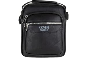 COVERI COLLECTION COVERI Borsa Borsello Ecopelle Tracolla Uomo Lavoro Ufficio Tempo Libero Portacellulare Tasche Zip Dimensioni 24 X 20 X 6 Colore NERO