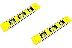 NARYAL Spirit Level Magnetic - Small, Unbreakable and Magnetic Torpedo Level with 2 Level Bubbles - Boat Level - Scaffold Level for Builders, Home DIY, Brick Laying Yellow Colour (1UNIT)