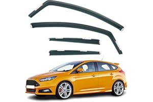 AirFlux Juego de 4 deflectores de viento compatibles con Ford Focus MK3 5 puertas Hatchback 2012 2013 2014 2015 2016 2017 2018.