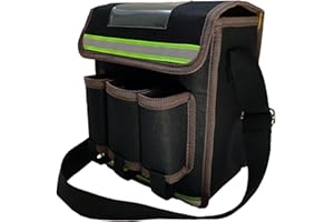 Copechilla pequeña bolsa de herramientas de reparación de emergencia con 2 tira luminosa,correa de hombro ajustable,3 bolsillo deslizante grande, 2 bolsillo interiore deslizante,1 ranura para tarjeta