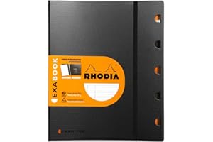 RHODIA 132146C – Notes organizacyjny z wymiennym wkładem Exabook – Czarny – A4+ – w linie – 160 odrywanych stron z perforacją – perforacja 4 otwory – papier Clairefontaine 80 g/m²