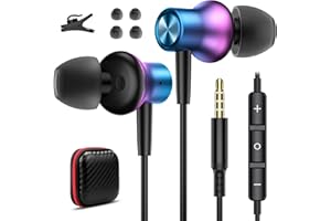 TITACUTE Ecouteur pour Samsung Galaxy A13 A23 A52S A12 A72 A51 A71 A42 A32 A03s S10 Écouteurs Intra-Auriculaires avec Microphone 3,5 mm Écouteurs Magnétiques pour Xiaomi Redmi Note 11 11s Note 10 Pro Redmi 10