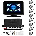 Shkalacar Car Parking Sensors Front & Rear Reversing Sensors Support Sound Warning/Buzzer/Mute with 8 Parking Sensors Distance Detection LCD Distance Display