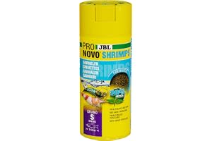 PRONOVO SHRIMPS GRANO, huvudfoder för räkor från 1–20 cm, fiskfodergranulat, klickdispenser, storlek S, 250 ml