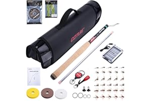 Goture 12ft 3.6m Tenkara Rod with Spare Tip Section & Storage Bag, Complete Beginner Tenkara Fishing Kit, 8:2 MF-Action 24T+30T Carbon Fiber, Cork Handle for Travel Hiking Camping