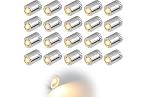 LEIBOCHAO 20 Piezas Mini Luces LED a Pilas, Luces Pequeñas con Pilas para Decoración Individuales, Mini LED Inalámbrico para Casa de Muñecas (Luz Blanca Cálida)