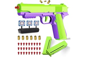 JPTXTXG Soft Bullet Toy Gun - 1911 3D Small Pistol Toys Guns, Shell ejecting Soft Bullet Blaster with 60 Bullets - Ideal Kids' Gift