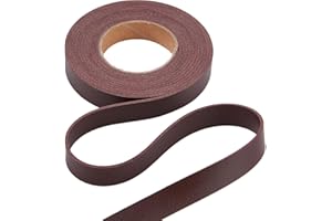 GORGECRAFT Cordoncino piatto in finta pelle, 12,5 mm di larghezza, 2 m, colore litchi, colore marrone, 1,7 mm di spessore, per fai da te, cinture, gioielli