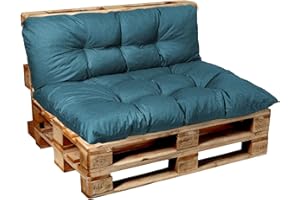 Garden Factory Palettenkissen Palettenauflagen Palettenpolster Sitzkissen, Rückenlehne oder Set, Gesteppt (Set (Sitzkissen 120x80 + Rückenlehne 120x50), Türkis)