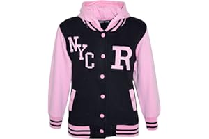 A2Z 4 Kids Filles Garçons B.B Capuchon R Mode NYC Veste Style Varsity Baseball Manteau Manches Longues Mode Décontractée Pour Unisexe Âge 2-13 Ans