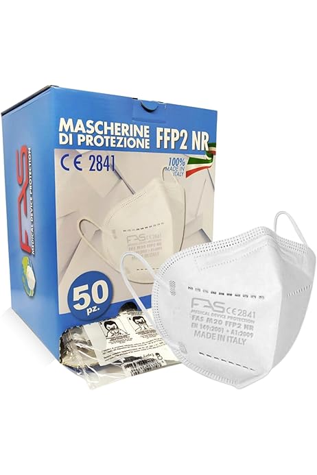 15 Mascherine FFP2 Arancioni Made In Italy - Certificate CE, 5 Strati, Confezione Singola, Elastici Morbidi