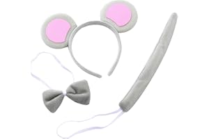 AYVRUOP AYV Set di 3 Cerchietto Ratatouille,Cerchietto Animali Bambini,Cerchietto per topi,Cerchietto Animali,Papillon,Coda,per Carnevale,Mascherata,Cosplay,Halloween,Natale,Bambini Adulti Accessori Costume