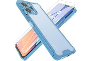 MOONESS Funda para Xiaomi Redmi 12 4G / 5G (6,79") con Protector Pantalla,Ultrafino Silicona TPU con PC Duro Cover Shockproof Carcasa Case para Xiaomi Redmi 12 4G / 5G - Azul