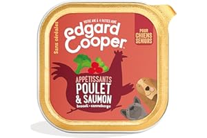 Edgard & Cooper Pâté Pour Chien Senior, (Poulet & Saumon, 150g x 11), Viande et poisson frais et protéines de qualité, Vrais ingrédients pour chiens, Hypoallergénique, Sans sucres ajoutés