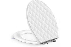 SREWOHS PRO Tavoletta WC universell O corta i PP, Effetto Pelle Bianco | Copriwater sedile ammortizzato sgancio rapido, finitura resistent ai graffi e all'usura, testato 150 kg, dim 44,6 x 37,1 cm