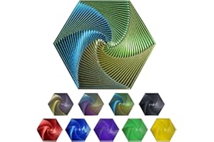 Collenatsy Fractal Fidget Hexagon,3D Printing Hexagon Fidget Toy,Spiral Fidget Toy,Pocket-Size Sensory Toy, Anti-Anxiety and Stress Relief, Hexagon Spiral, Mindful Meditation Tool