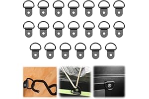 BOGORO Qazuwa D Anelli di Fissaggio Anelli Di Ancoraggio 20 Pezzi Ganci Ad Anello a D Robusto Anelli di Fissaggio Ganci Per Sicurezza Dei Carichi in Auto Camion Barche e Rimorchi Anello di Fissaggio, Nero