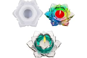 MANQYI Moule de Lotus de Silicone, Lotus Bougeoir en Résine époxy, Fleur de Lotus Silicone Moules, Moules en Résine de Lotus, Bougeoir Moules en Résine, pour Bougeoir, Boîte à Bijoux, Décoration de Table