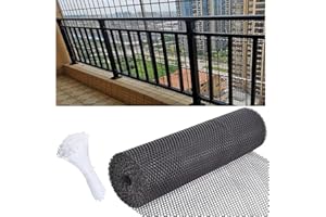 WanRomJun Filet de protection pour balcon - Noir - Pour chat - Sans perçage - Filet de protection transparent - Pour protéger les balcons, les fenêtres