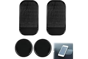 NUMLOT Tappetino antiscivolo per auto, tappetino adesivo antiscivolo in silicone 4 pezzi per cruscotto auto, per riporre telefono, chiavi, GPS, occhiali da sole, monete
